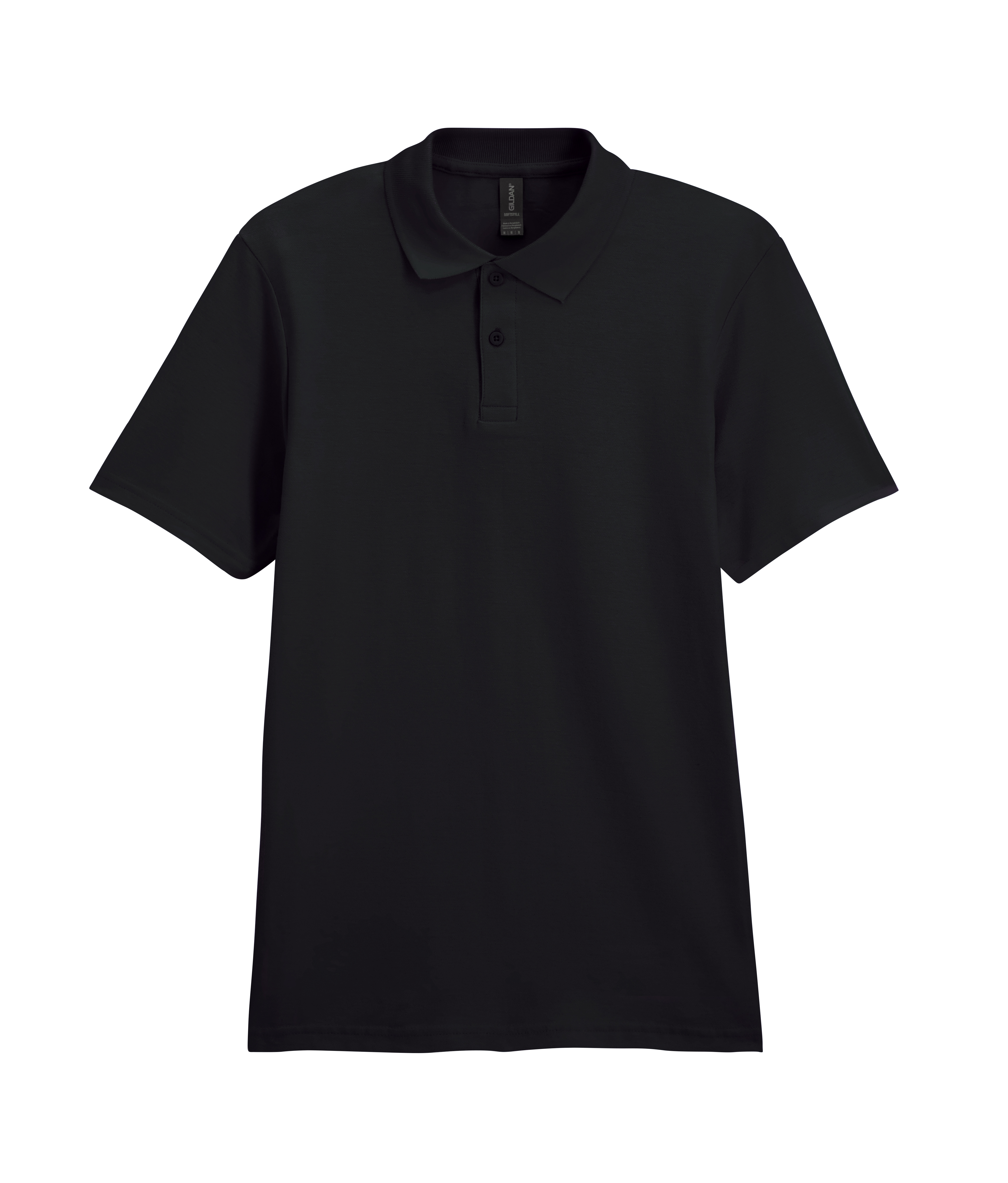 Футболка поло SOFTSTYLE ADULT DOUBLE PIQUE, ЧЕРНЫЙ 4XL
