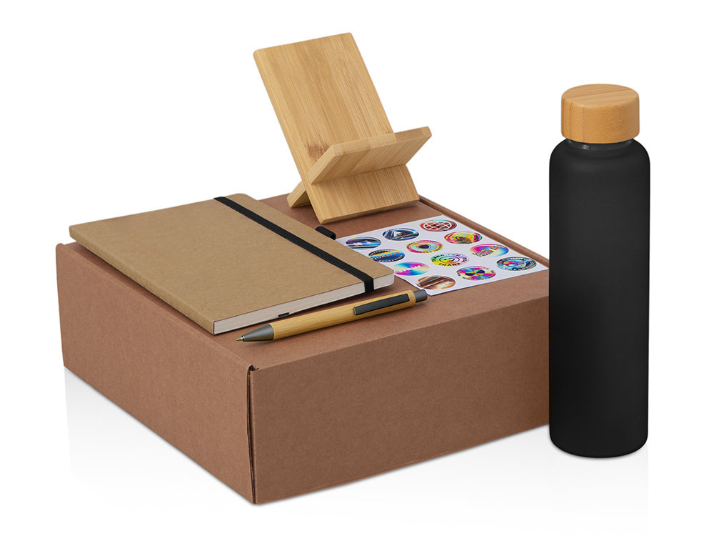 Набор «Wooden» с бутылкой, блокнотом, ручкой и подставкой для телефона 