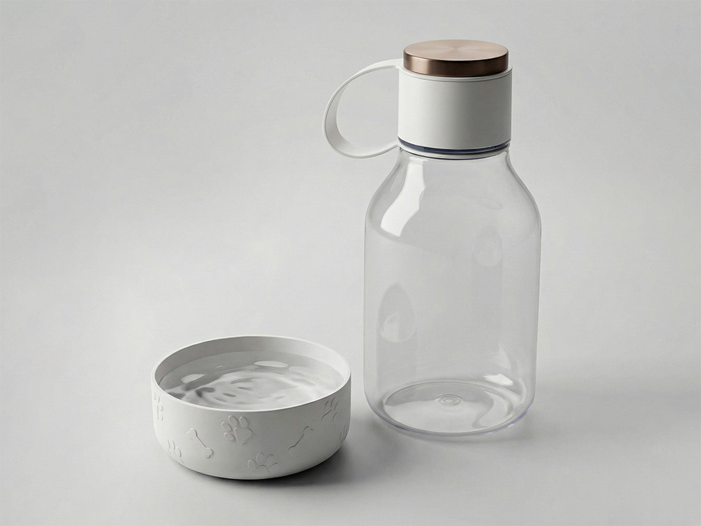 Бутылка для воды 2-в-1 «Dog Bowl Bottle» со съемной миской для питомцев, 1500 мл